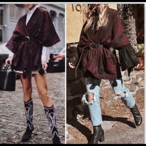 New Cleobella Savigny Burgundy Wine Black Capulet Wrap and Black Below the Belt